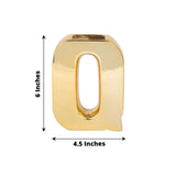 6inch Shiny Gold Plated Ceramic Letter "Q" Sculpture Flower Vase, Bud Planter Pot Table Centerpiece