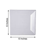 10 Pack - 6Inch Square Plastic Disposable Salad Dessert Appetizer Plates - Clear