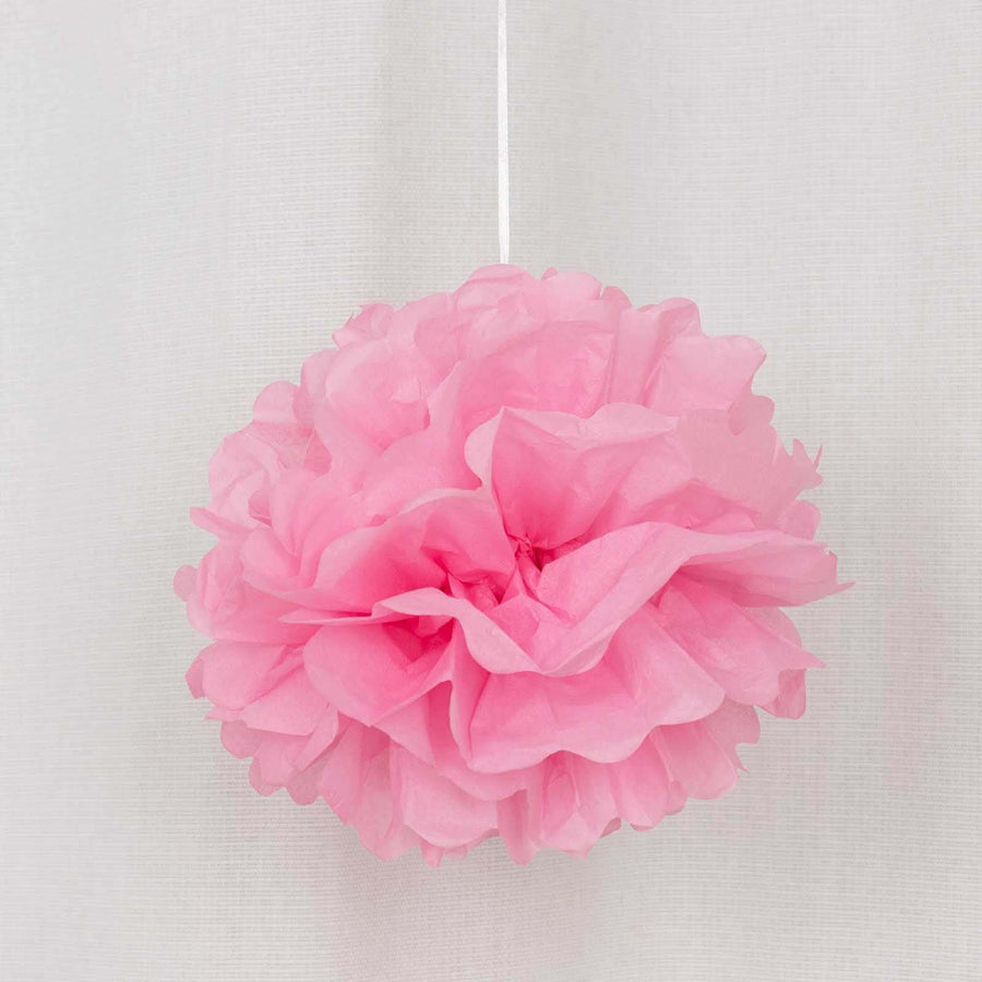 6 Pack 10inch Pink Tissue Paper Pom Poms Flower Balls, Ceiling Wall Hanging Decorations