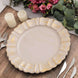 6 Pack 13inch Round Nude Taupe Acrylic Plastic Charger Plates With Gold Brushed Wavy Scalloped Rim