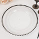 6 Pack 13inch Clear Acrylic Plastic Charger Plates With Black Beaded Rim