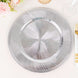 6 Pack Metallic Silver Swirl Pattern Round Acrylic Charger Plates With Beaded Rim