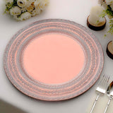 6 Pack | 13inch Blush Rose Gold Boho Lace Embossed Acrylic Plastic Charger Plates