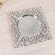 6 Pack Silver Square Acrylic Charger Plates with Hollow Lace Border