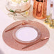 6 Pack | Blush Rose Gold Sparkle Placemats, Non Slip Decorative Round Glitter Table Mat