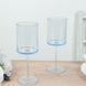 6 Pack Transparent Dusty Blue Plastic Reusable Cocktail Glasses With Long Stem