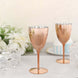 6 Pack | Blush/Rose Gold 8oz Plastic Wine Glasses, Disposable Goblets