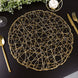 6 Pack | 15inch Gold Metallic String Woven Placemats, Round Table Mats