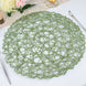 6 Pack | 15inch Olive Green Paper Fiber Woven Placemats, Round Table Mats