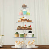 6-Tier Clear Round Acrylic Cupcake Tower Stand, Heavy Duty Cake Stand Dessert Display Film