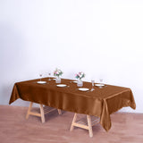 60x102inch Cinnamon Brown Seamless Smooth Satin Rectangular Tablecloth