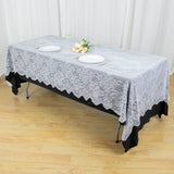 Premium Lace White Seamless Rectangular Oblong Tablecloth - Classic Elegance for Your Special Occasions