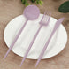 60 Pack Plastic Silverware Set, Lavender Lilac Heavy Duty Disposable Sleek Utensil Cutlery