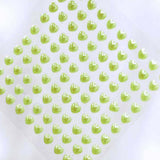 600 Pcs | Apple Green Heart Diamond Rhinestone DIY Craft Stickers