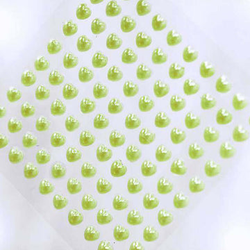 600 Pcs Apple Green Heart Diamond Rhinestone DIY Craft Stickers