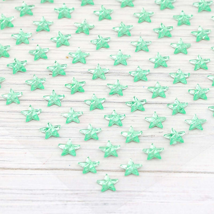 600 Pcs | Apple Green Star Shape Stick-On Diamond Rhinestone Stickers, DIY Self Adhesive Craft Gems