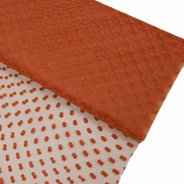 60"x10 Yards Orange Polka Dot Tulle Fabric Bolt