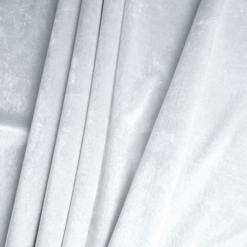 65"x5 Yards White Crushed Velvet Fabric Bolt, DIY Craft Fabric Roll
