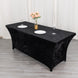 6ft Black Crushed Velvet Spandex Fitted Rectangular Table Cover