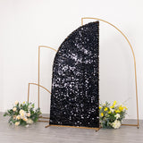 6ft Black Double Sided Big Payette Sequin Chiara Wedding Arch Cover For Half Moon Backdrop Stand