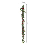 6ft | 20 Burgundy Artificial Silk Roses Flower Garland, Hanging Vine