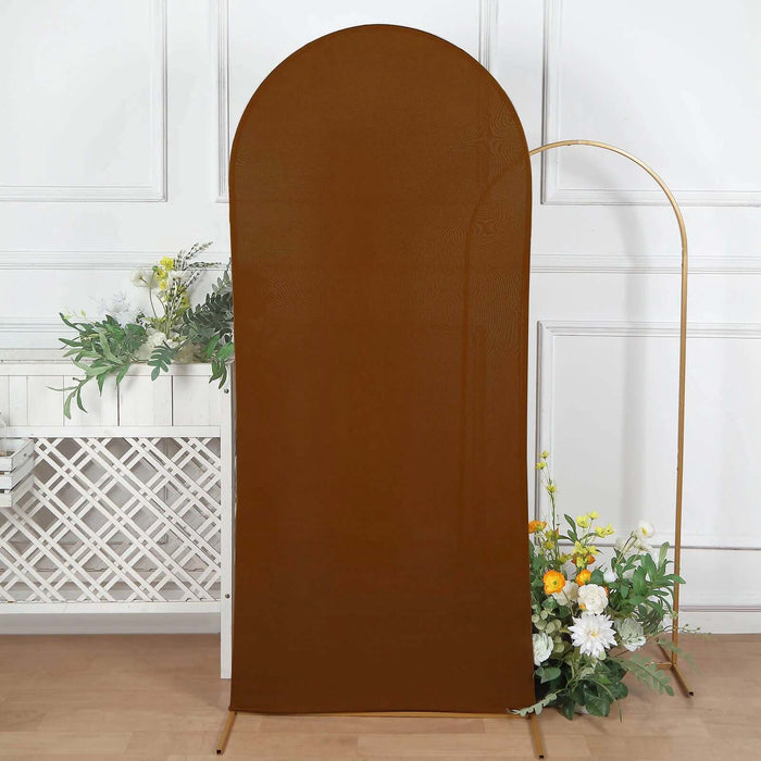 6ft Cinnamon Brown Spandex Fitted Wedding Arch Cover