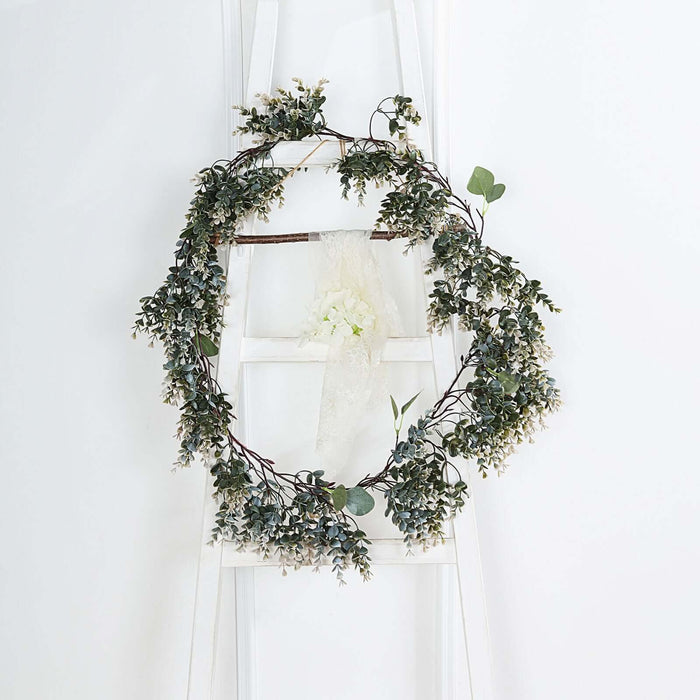 6ft | Frosted Green Artificial Eucalyptus & Boxwood Leaf Garland Vine