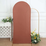 6ft Matte Terracotta (Rust) Spandex Fitted Chiara Backdrop Stand Cover