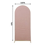 6ft Blush Rose Gold Shimmer Spandex Chiara Backdrop Stand Cover For Fitted Round Top Wedding Arch