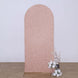 6ft Blush Rose Gold Shimmer Spandex Chiara Backdrop Stand Cover For Fitted Round Top Wedding Arch