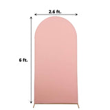 6ft Matte Dusty Rose Spandex Fitted Chiara Backdrop Stand Cover For Round Top Wedding Arch