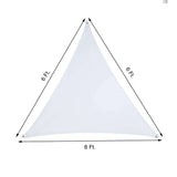 6ft White Stretchy Spandex Triangle Shade Tarp Backdrop, Patio Sail