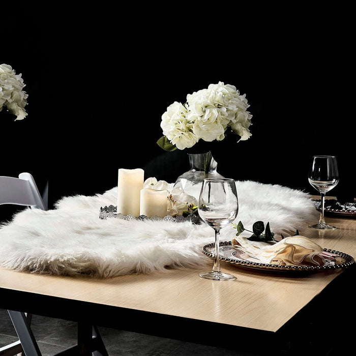 6ft x 2ft | White Faux Sheepskin Rug, Soft Fur Area Rug Runner