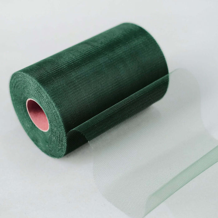 6Inchx100 Yards Hunter Emerald Green Tulle Fabric Bolt, Sheer Fabric Spool Roll For Crafts