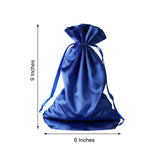 60 Pack 6x9inch Royal Blue Satin Wedding Party Favor Bags, Drawstring Pouch Gift Bags