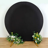 7.5ft Black Round Spandex Fit Wedding Backdrop Stand Cover