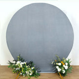 7.5ft Dusty Blue Soft Velvet Fitted Round Wedding Arch Cover