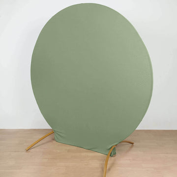 7.5ft Dusty Sage Green Round Spandex Fit Party Backdrop Stand Cover