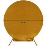 7.5ft Metallic Gold Soft Velvet Fitted Round Wedding Arch Cover