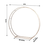 7.5ft Heavy Duty Gold Metal Round Wedding Arbor Floral Balloon Frame, Double Hoop Wedding Arch Photo