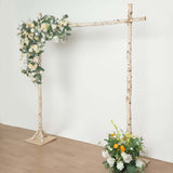 7.5ft Natural Birch Rustic Square Arbor Photography Backdrop Stand, Wooden Wedding Arch