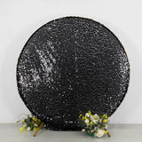 7.5ft Sparkly Black Big Payette Sequin Single Sided Wedding Arch Cover for Round