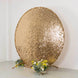 7.5ft Sparkly Gold Big Payette Sequin Single Sided Wedding Arch Cover for Round Backdrop