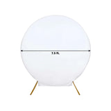 7.5ft White Round Spandex Fit Wedding Backdrop Stand Cover