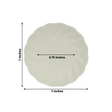 20 Pack Biodegradable Salad Plates in Cream – 7inch Swirl Scalloped Pastel Color Composable