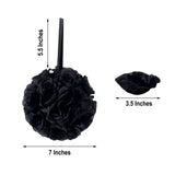 2 Pack | 7inch Black Artificial Silk Rose Flower Ball, Silk Kissing Ball