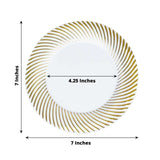 10 Pack | 7inch White / Gold Swirl Rim Disposable Salad Plates