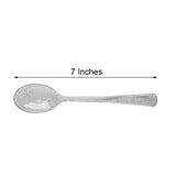 25 Pack - 7inch Clear Silver Glittered Heavy Duty Plastic Spoons, Utensils