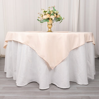 Elevate Your Event with the Blush Premium Seamless Polyester Square Table Overlay