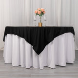 Create an Enchanting Table Setting with the Black Premium Scuba Wrinkle Free Square Table Overlay
